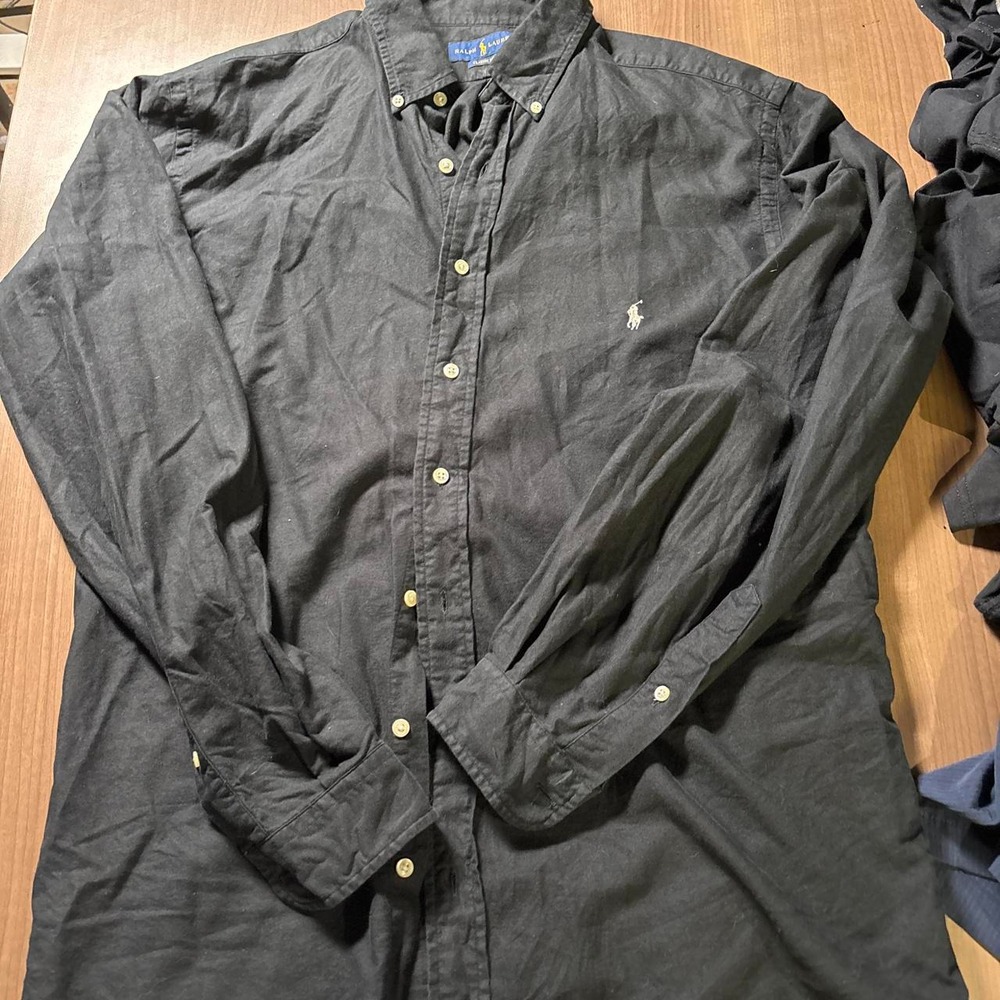 Black Polo Ralph Lauren button-up shirt in a L fit 2XL